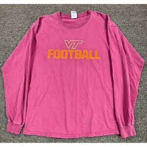 VT Virginia Tech Football Maroon Effect 2010 Long Sleeve T Shirt Large